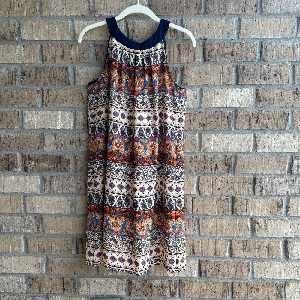 A. Byer Juniors Boho Medium Tribal Print Shift Dress